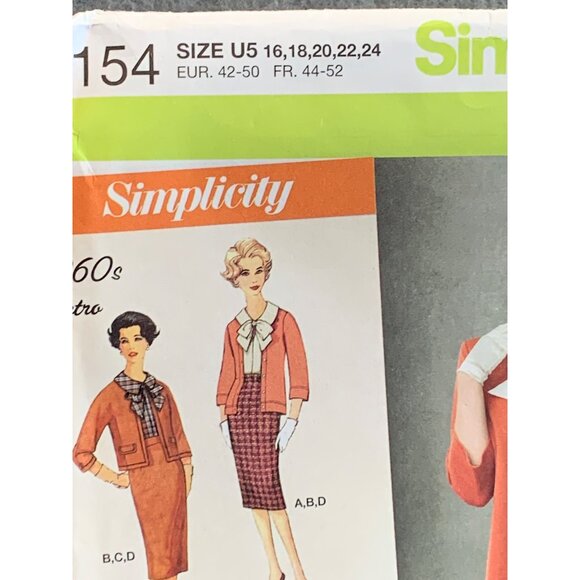 Simplicity 1960's Misses Shirt Skirt Coat Jacket Sewing Pattern sz 16-24 4159 - - Picture 2 of 3